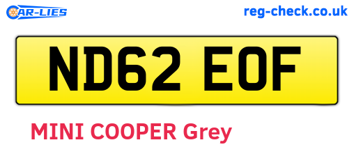 ND62EOF are the vehicle registration plates.