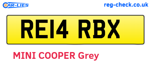 RE14RBX are the vehicle registration plates.