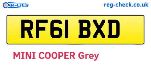 RF61BXD are the vehicle registration plates.