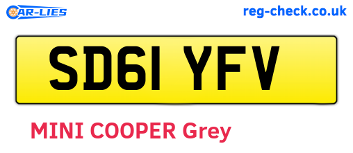 SD61YFV are the vehicle registration plates.