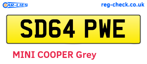 SD64PWE are the vehicle registration plates.