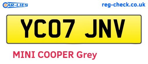 YC07JNV are the vehicle registration plates.
