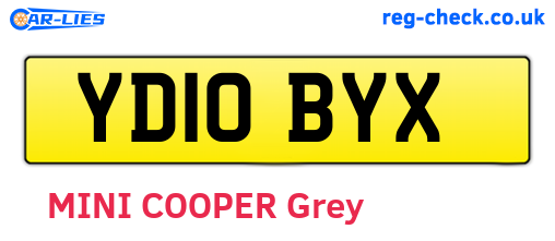 YD10BYX are the vehicle registration plates.