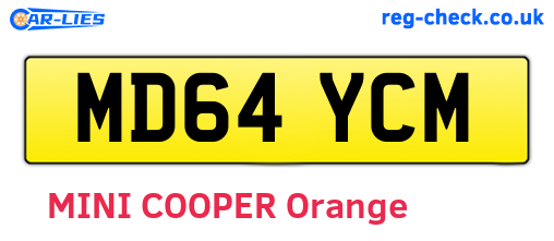 MD64YCM are the vehicle registration plates.