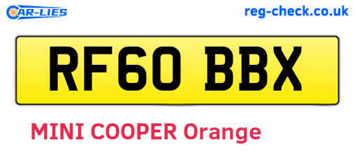 RF60BBX are the vehicle registration plates.