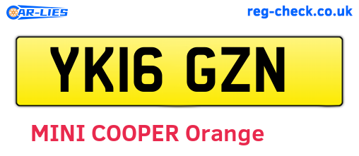 YK16GZN are the vehicle registration plates.
