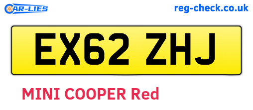 EX62ZHJ are the vehicle registration plates.