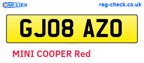 GJ08AZO are the vehicle registration plates.