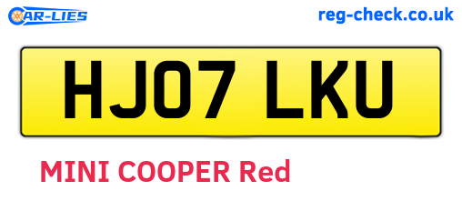 HJ07LKU are the vehicle registration plates.