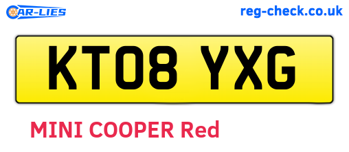 KT08YXG are the vehicle registration plates.