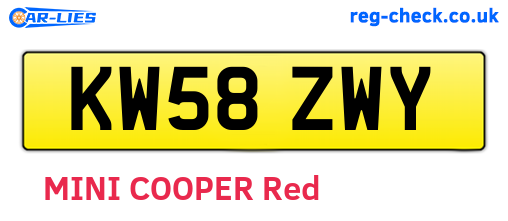 KW58ZWY are the vehicle registration plates.