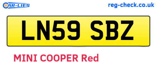 LN59SBZ are the vehicle registration plates.