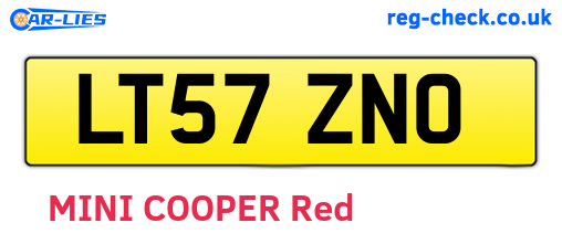 LT57ZNO are the vehicle registration plates.