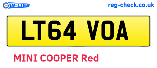 LT64VOA are the vehicle registration plates.