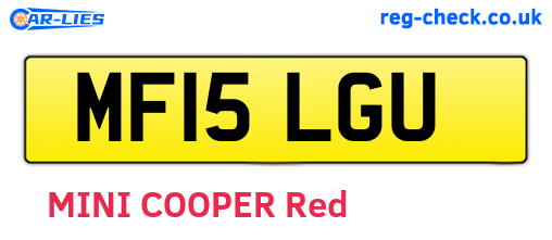 MF15LGU are the vehicle registration plates.