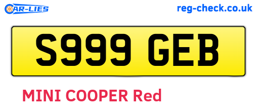 S999GEB are the vehicle registration plates.