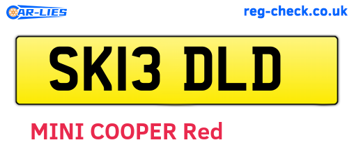 SK13DLD are the vehicle registration plates.