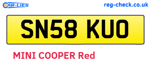 SN58KUO are the vehicle registration plates.