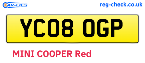 YC08OGP are the vehicle registration plates.