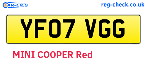 YF07VGG are the vehicle registration plates.