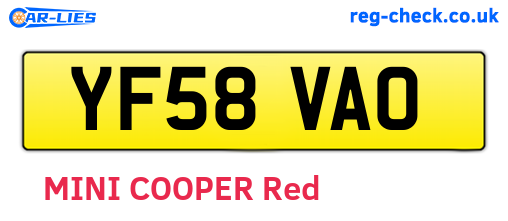 YF58VAO are the vehicle registration plates.