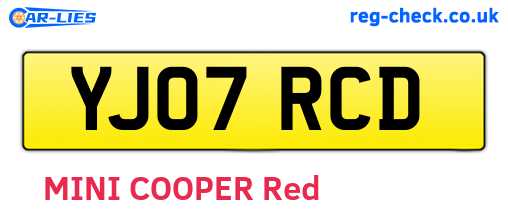 YJ07RCD are the vehicle registration plates.