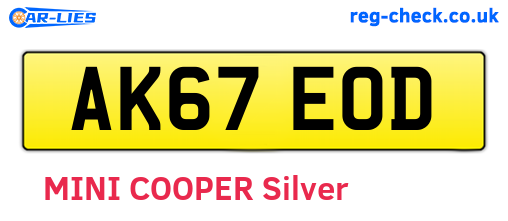 AK67EOD are the vehicle registration plates.