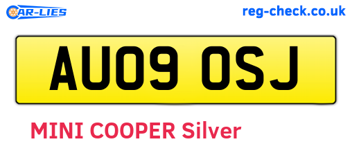 AU09OSJ are the vehicle registration plates.
