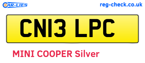 CN13LPC are the vehicle registration plates.