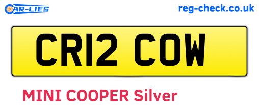 CR12COW are the vehicle registration plates.