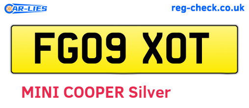 FG09XOT are the vehicle registration plates.