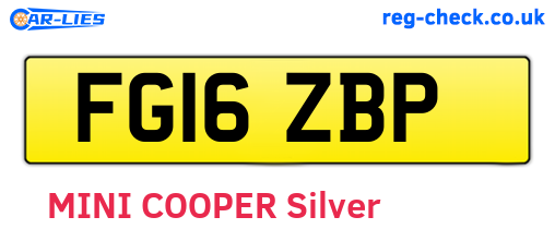 FG16ZBP are the vehicle registration plates.