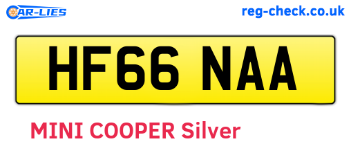 HF66NAA are the vehicle registration plates.