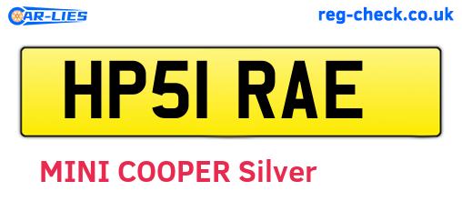 HP51RAE are the vehicle registration plates.