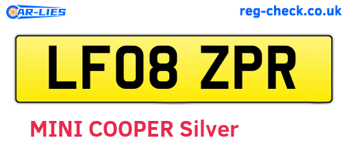 LF08ZPR are the vehicle registration plates.