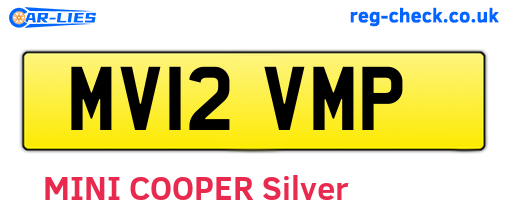 MV12VMP are the vehicle registration plates.