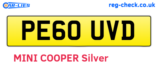 PE60UVD are the vehicle registration plates.