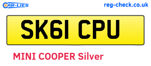 SK61CPU are the vehicle registration plates.