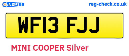 WF13FJJ are the vehicle registration plates.
