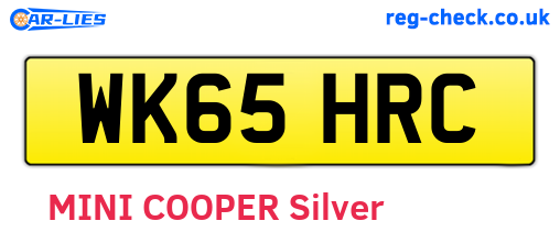 WK65HRC are the vehicle registration plates.
