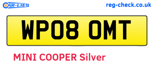 WP08OMT are the vehicle registration plates.