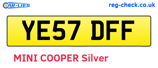 YE57DFF are the vehicle registration plates.