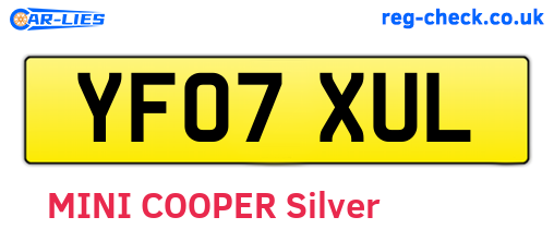 YF07XUL are the vehicle registration plates.