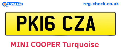 PK16CZA are the vehicle registration plates.
