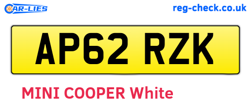AP62RZK are the vehicle registration plates.