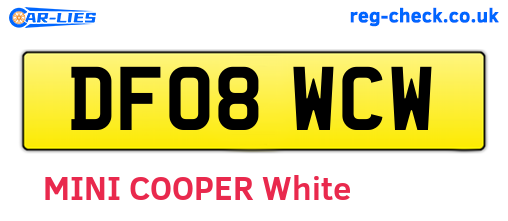 DF08WCW are the vehicle registration plates.