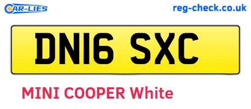 DN16SXC are the vehicle registration plates.