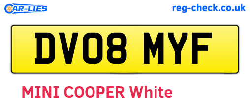 DV08MYF are the vehicle registration plates.