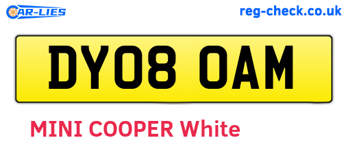 DY08OAM are the vehicle registration plates.