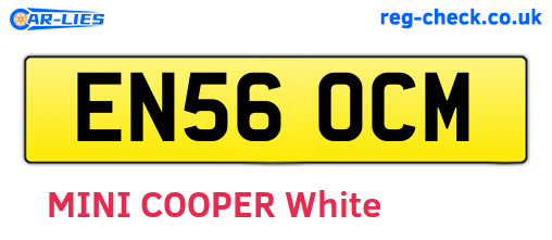 EN56OCM are the vehicle registration plates.